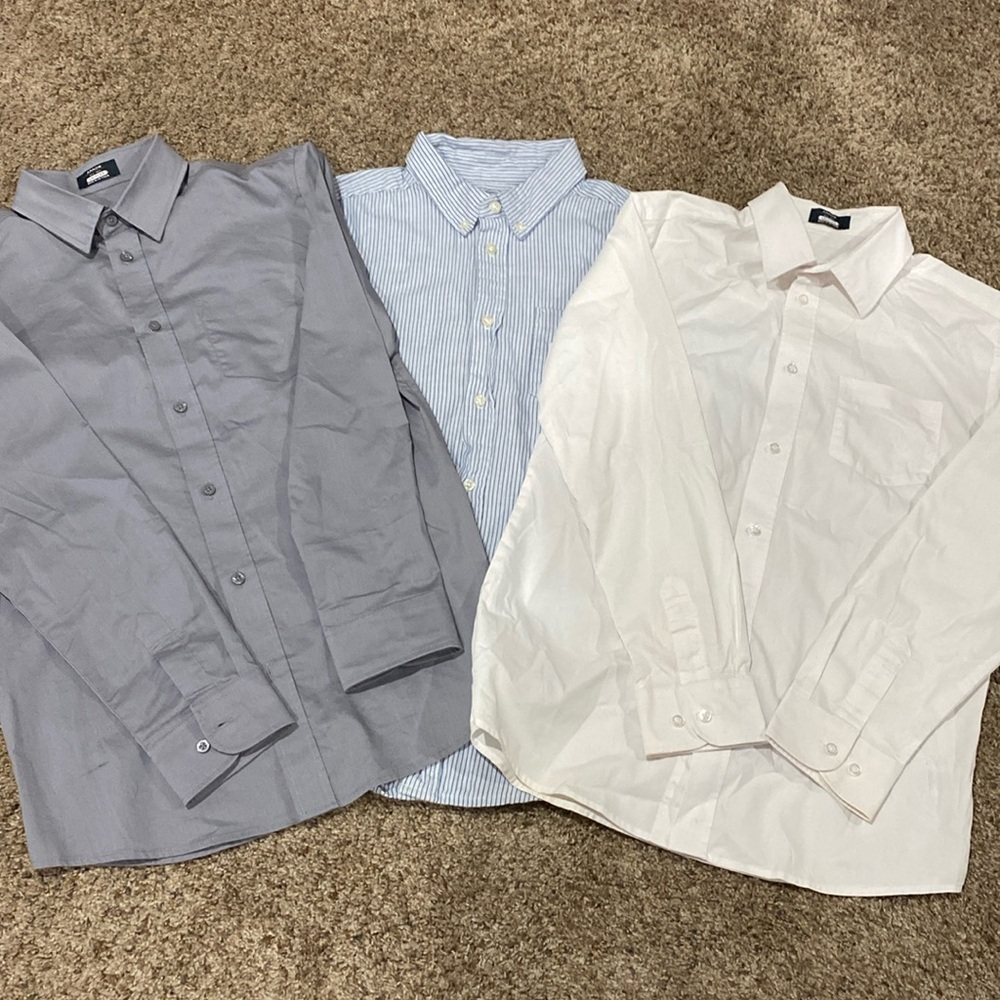 Boys XL bundle of 3 long sl button down shirts.